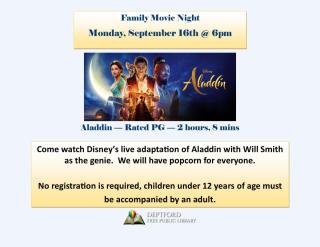 Poster for Aladdin -live action version- with Will Smith