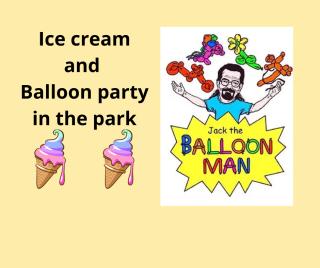 ice cream and balloon party in the park
