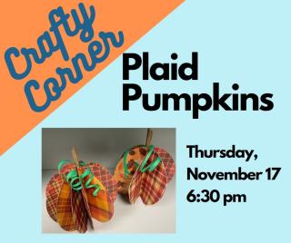 Craft night:  plaid pumpkins